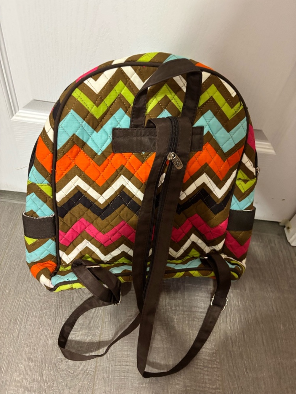 Chevron Bow Kids Backpack - Multicolor - Picture 2 of 7